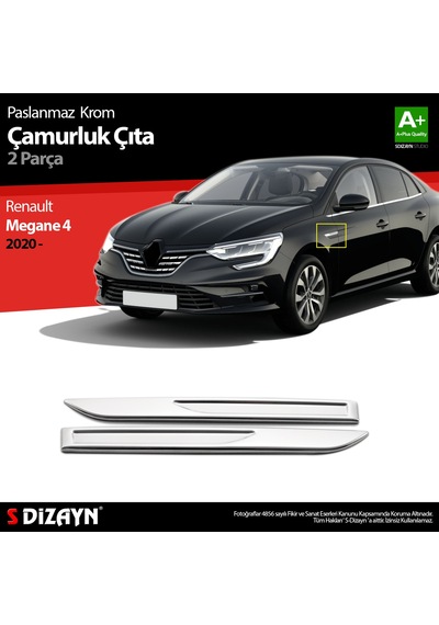 S-dizayn Renault Megane 4 Krom Çamurluk Sinyal Çıtası 2 Prç. 2020 Üzeri