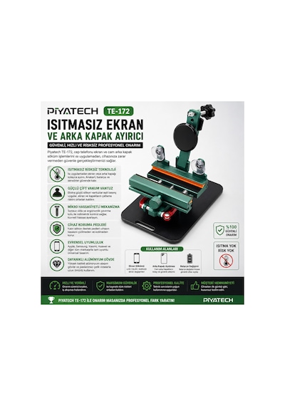 Te-172 Isıtmasız Cep Telefonu Ekran Ve Arka Kapak Ayırıcı Vantuzlu Tamir Mengenesi Fikstür