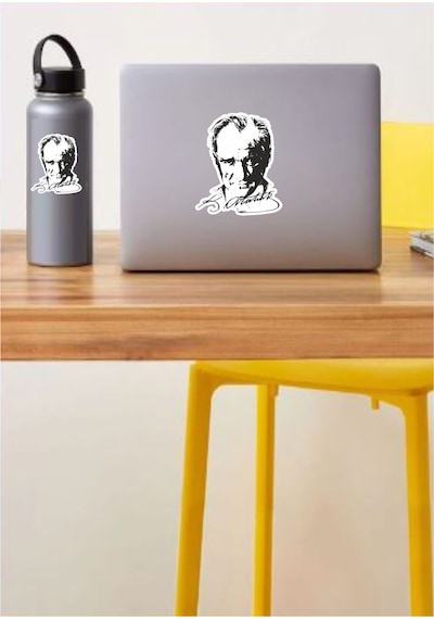 Atatürk Silüet Sticker - Araba Oto Araç Motosiklet Karavan Sticker - 00017 20x17 Cm