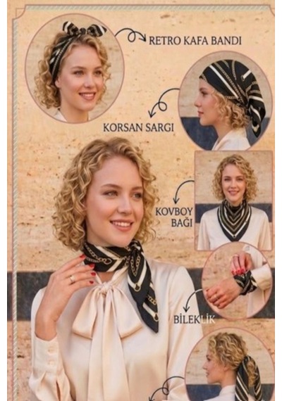 Sisley Flora Bandana/fular -2019-47 47 Siyah