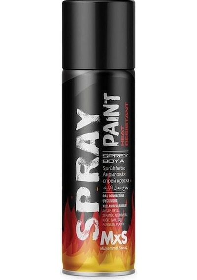 Mxs Isıya Dayanıklı Sprey Boya Siyah Renk 400ml