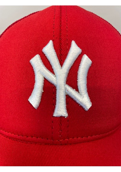 Ny Yankees Nakışlı Fileli Yazlık Beyzbol Cap Şapka Kırmızı