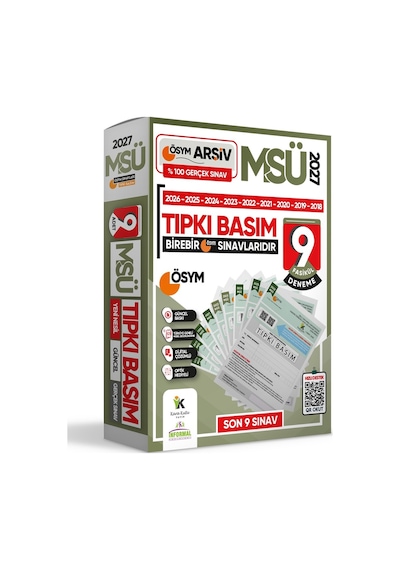 2026 MSÜ ÖSYM Çıkmış Soru Tıpkı Basım 9lu Deneme Paketi Türkiye Geneli Video ve Dijital Çözümlü