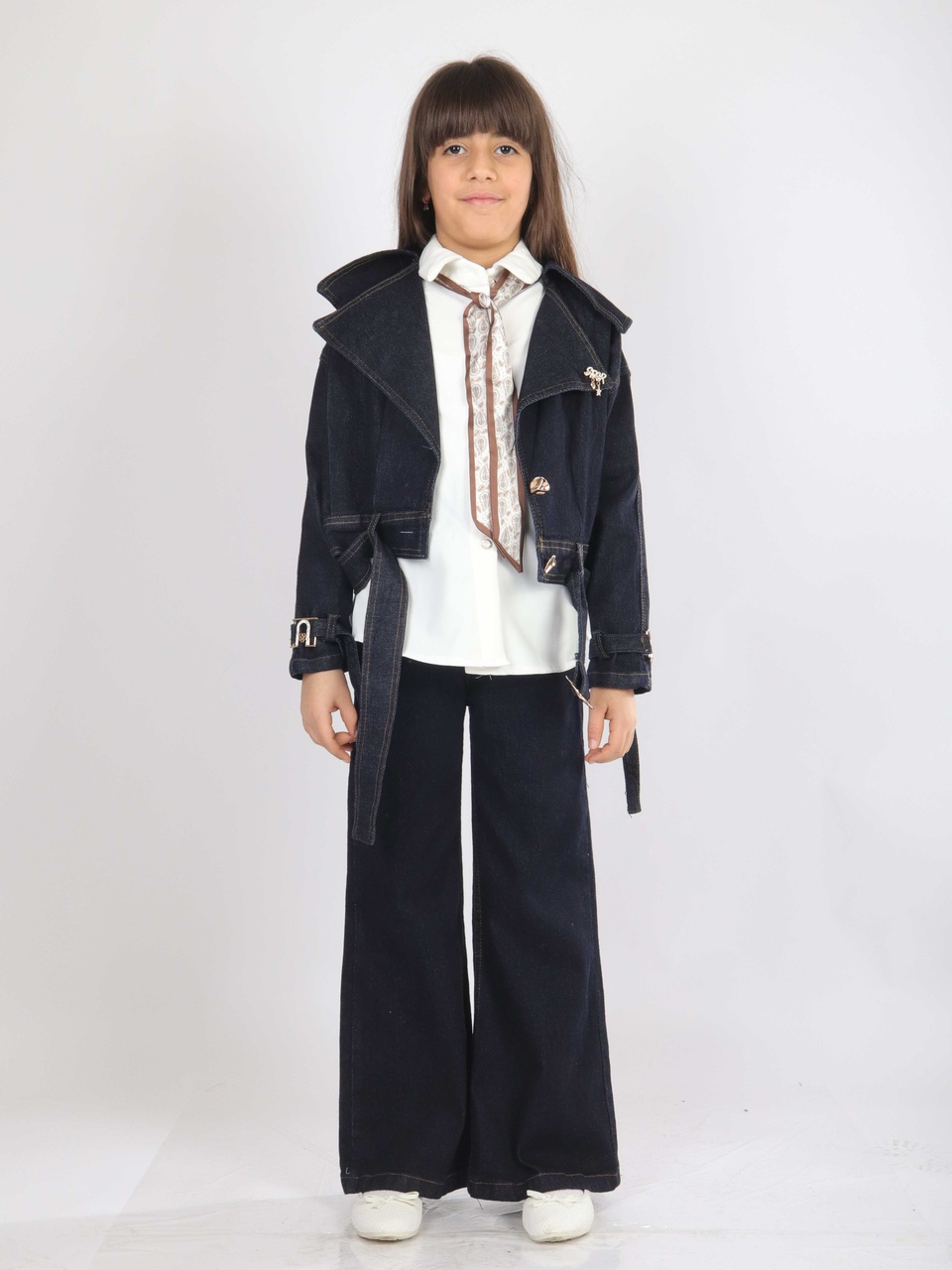 Xo Kids Kız Çocuk 3lu Alt Üst Takım 7-14 Yaş 3908-4908 Koyu Mavi