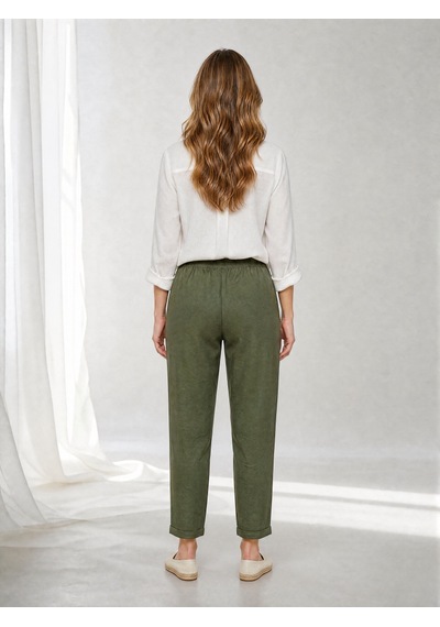 Nealirsanall.com Kadın Beli Bağcıklı Keten Pantolon - Duble Paça Havuç Kesim Pantolon Kahverengi Nealirsanall.com Kadın Beli Bağcıklı Keten Pantolon - Duble Paça Havuç Kesim Pantolon Kahverengi