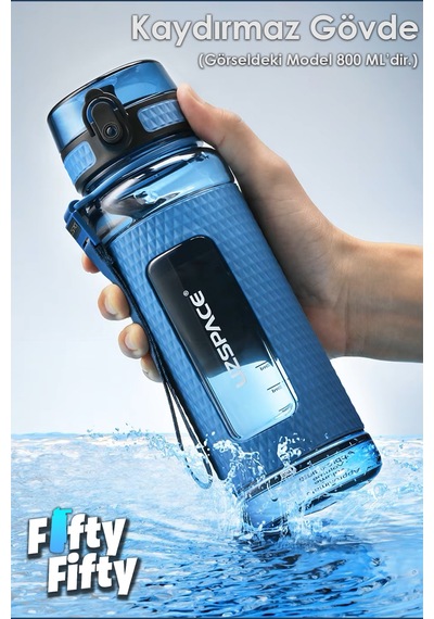Uzspace 520ml Tritan Su Matarası Silikon Korumalı Kaydırmaz Gövde Kahverengi Çok Renkli