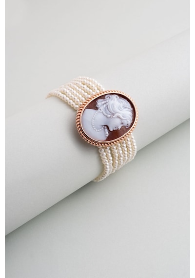 Cameo Italiano 18 Ayar Rose Altın Kaplama 20 Cm Gümüş Bileklik