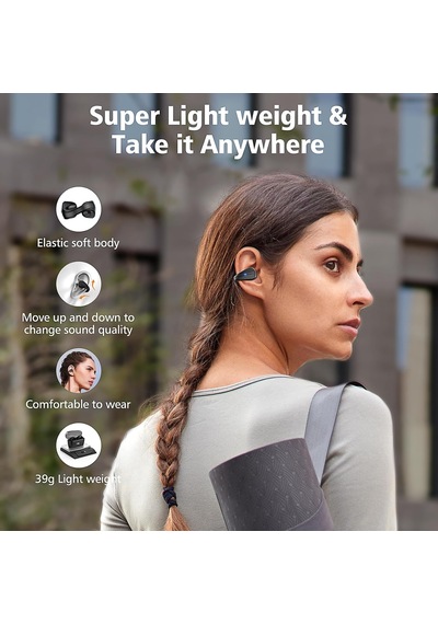 Kablosuz Kulaklıklar Bluetooth 5.3, Dahili Mikrofonlu Açık Kulak Klipsli Kulaklıklar, 30h Çalma Süresi, Şarj Kutu Genel