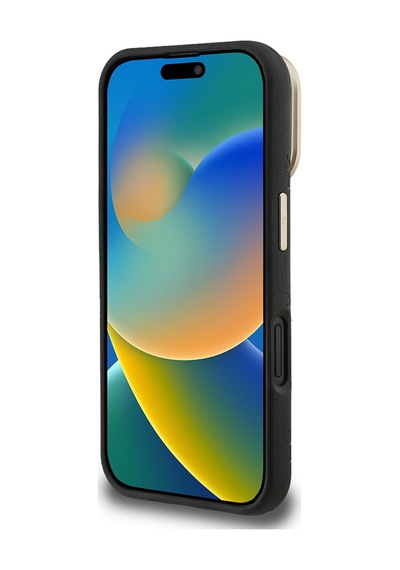 Apple Uyumlu iPhone 16 Kılıf Guess Lisanslı M safe Şarj Özellikli Kamera Standlı Pu Deri Peony Kapak Siyah