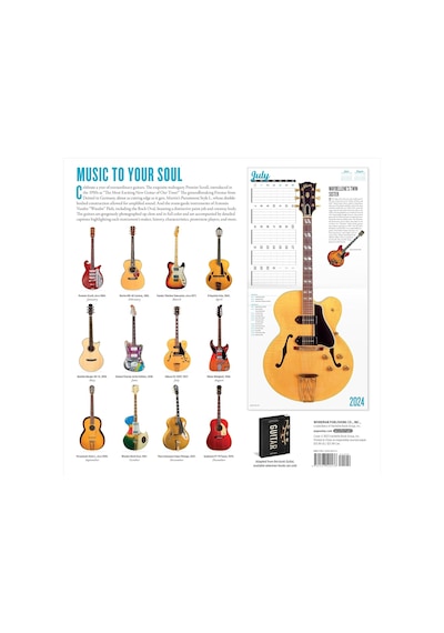 Guitars Wall Calendar 2024: A Year Of Pure Mojo Çok Renkli