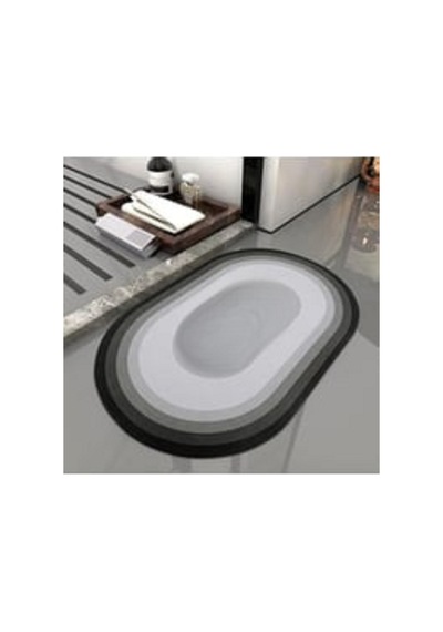 Buççin Online Mağaza 2 Adet Oval Sihirli Su Emici Banyo Paspası Kaymaz Tabanlı Ayak Paspası 38x58 Cm S-60 Belirtilmemiş S Çok Renkli