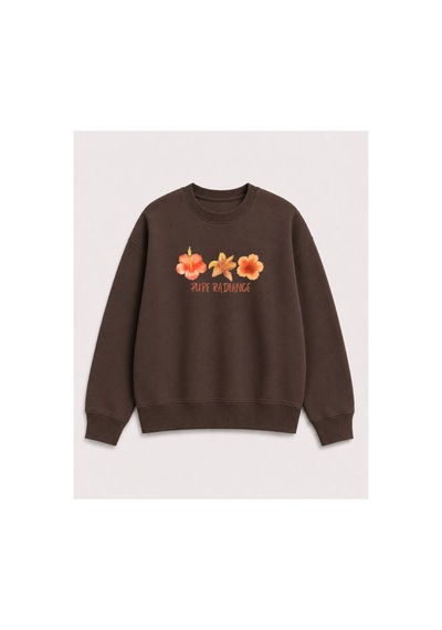 Herkesemoda Turuncu Çiçekler Baskılı 2 İplik Şardonlu Bisiklet Yaka Sweatshirt Kahverengi Herkesemoda Turuncu Çiçekler Baskılı 2 İplik Şardonlu Bisiklet Yaka Sweatshirt Kahverengi