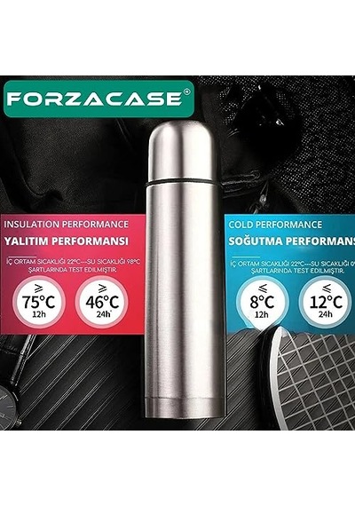 Kırmızı Paslanmaz Çelik Termos 450ml Çok Renkli