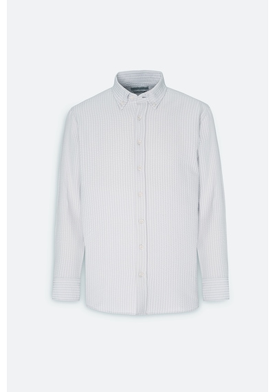 AC&Co / Altınyıldız Classics Erkek Tas Slim Fit Dar Kesim Düğmeli Yaka %100 Pamuk Gömlek Taş