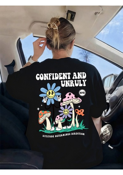 Noıssey Urban Pop Graphic Kadın Tişört Koleksiyonukod 5612 Siyah