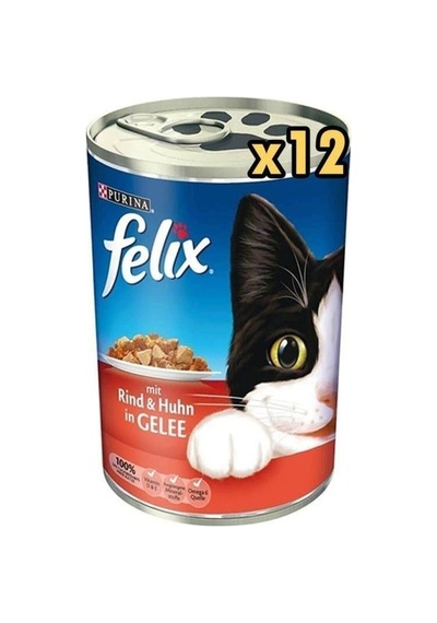 Sığır Etli Tavuklu Kedi Konservesi 400 Gr X 12 Adet
