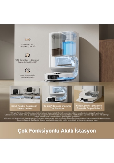 Dreame D30 Ultra 25.000Pa Emiş Gücü Robot Süpürge Beyaz