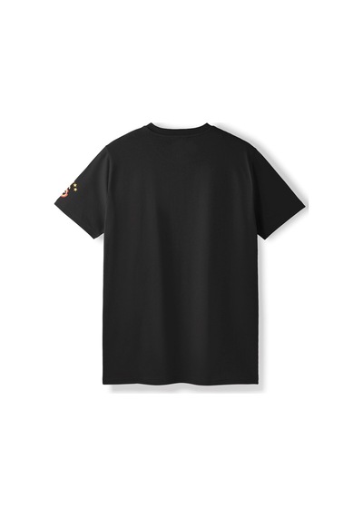 Galatasaray Lisanslı Yazılı Detaylı Siyah T-shirt Aslan Ahşap Kutulu E261042