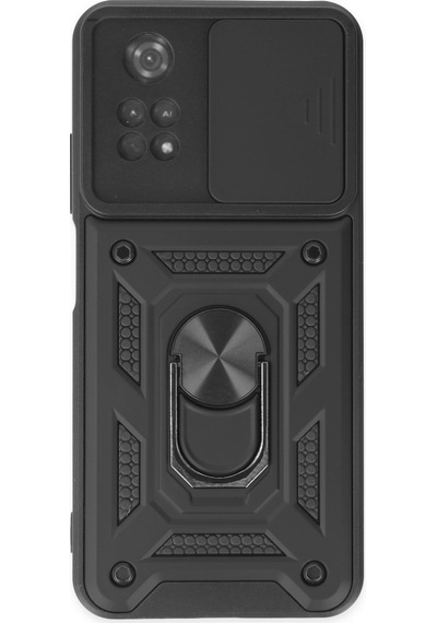 Poco M4 Pro 4g Kılıf Pars Lens Yüzüklü Silikon - Siyah Bzsxx00 1