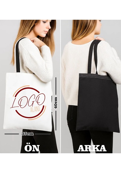 Bk Gift Firmalara Özel Logolu Siyah Çanta, Alışveriş Çantası, Arkadaşa Hediye, Sevgiliye Hediye 1 Adet