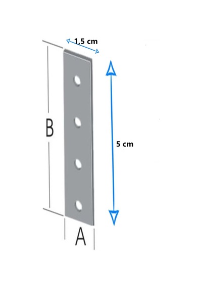 Gönye, Düz Bağlantı Sac Gönye 15x50mm 4 Adet