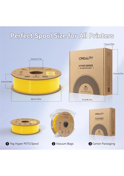 Creality Hyper Petg Sarı Filament 1.75mm 1kg - Urhanshop Gönderimli