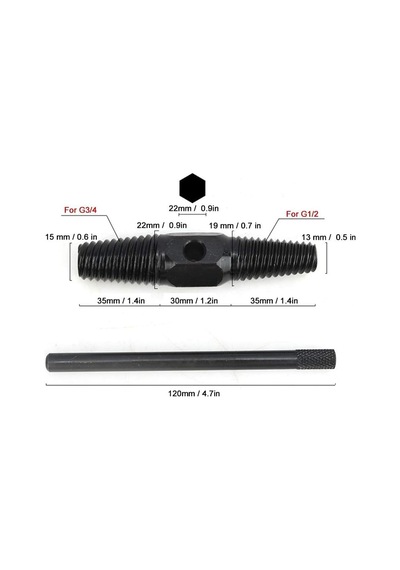 Aee Ters Dişli Kılavuz Boru Sökme Aparatı 1/2" Ve 3/4" Hasarlı Paslı Boru &amp Kırık Vida Çıkarıcı Sp