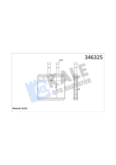 Kale-radyator Kalorifer Radyatörü Chevrolet Aveo 06- / Kalos 05- - Aleminyum 346325 96539642
