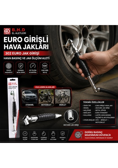 Lastik Hava Basınç Ölçer - Oto/bisiklet/motosiklet/bot Belirtilmemiş