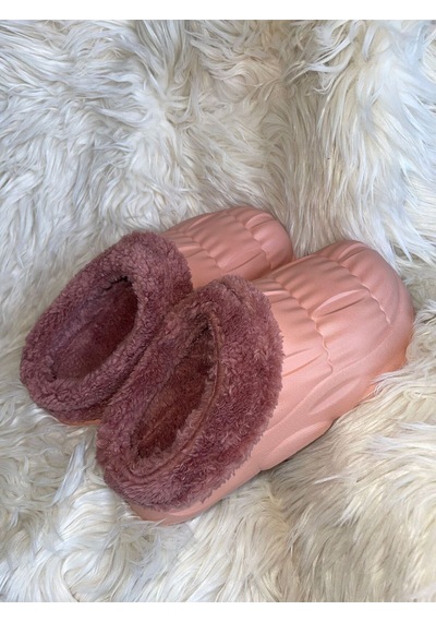 Akınal Bella Ortopedik Ultra Yumuşak Yünlü Unisex Ev Terliği Somon