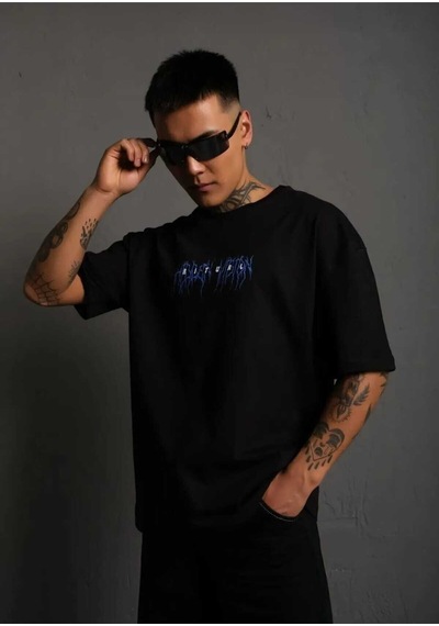 Noıssey Siyah Baskılı Oversize Unisex