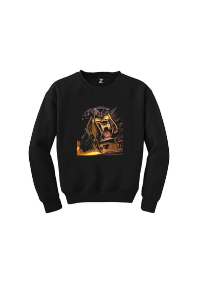 Motörhead Orgasmatron Siyah Sweatshirt Beyaz