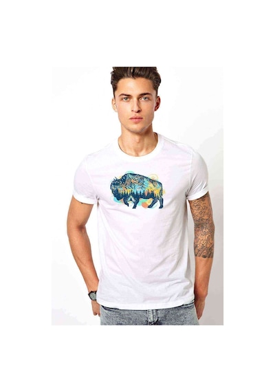 Silhouette Buffalo Erkek Beyaz Tshirt (531021604)
