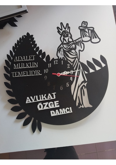 Adalet,avukat,hukuk Bürosu,adliye İçin Duvar Saati Kişiye Özel Ad Siyah