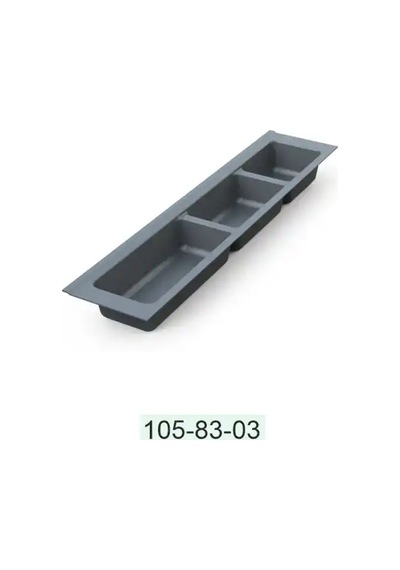 Mesan Traybond Üç Bölme Antrasit Gri Kaşıklık 107mm 105-83-03-309 Çok Renkli