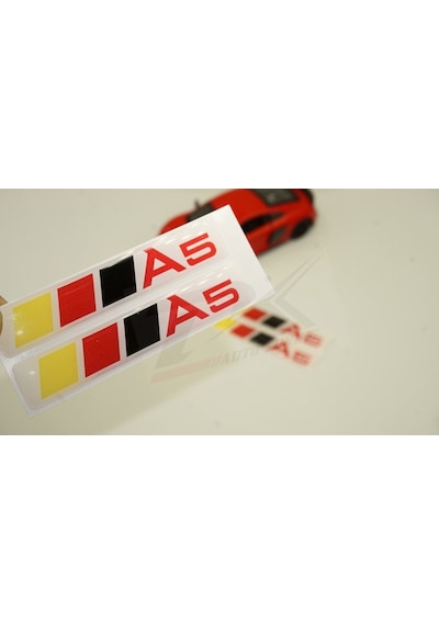 Audi A5 Logo 3M 3D Damla Silikon Torpido Bagaj Çamurluk Logo Ambl