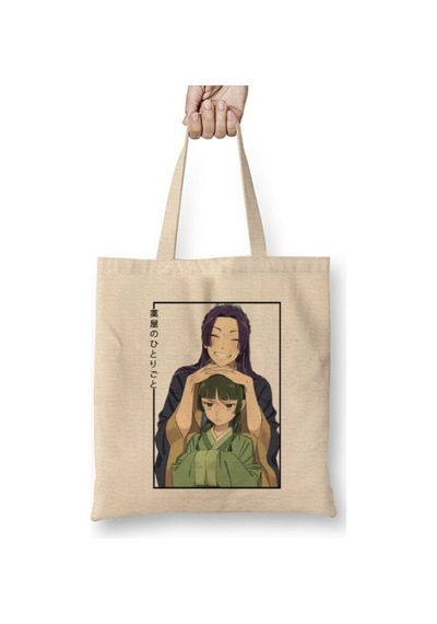 Toyaso Şifacı Günceleri Animesi Jinshi Ve Maomao Anime Bez Çanta Uzun Saplı Alışveriş Çantası Plaj Çantası Beyaz