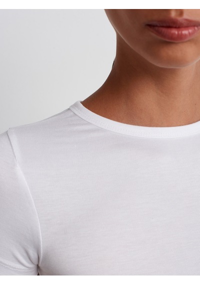 Dilvin Modal Crop Top Beyaz