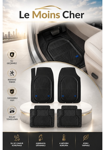 Mini Cooper Havuzlu Oto Paspası Kaymaz Taban Dayanıklı Venüs Siyah
