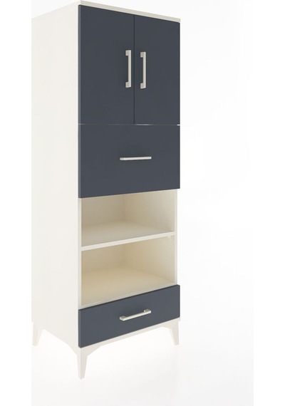 Hyperion Dolap 4 Raflı 2 Çekmeceli 2 Kapaklı 60x44x163 Aytaşı-antrasit Aytası
