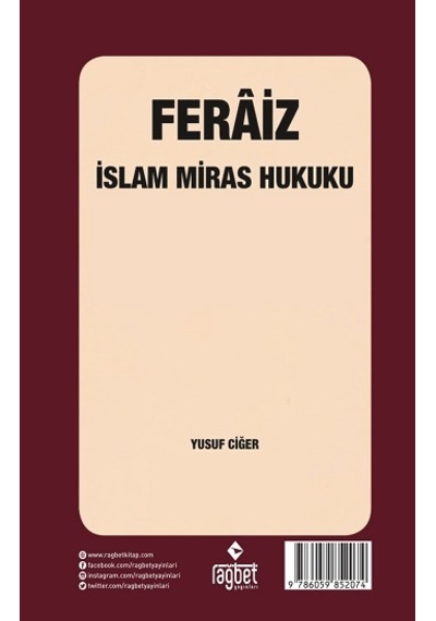 Feraiz - İslam Miras Hukuku - Yusuf Ciğer - Rağbet Yayınları