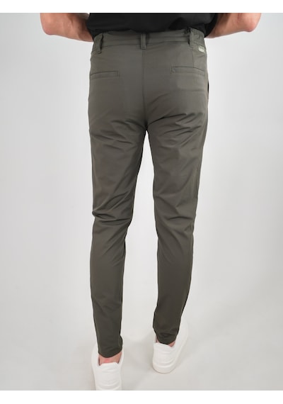 Genie Man Yan Cep Beli Lastikli İnce Haki Jogger Pantolon Haki