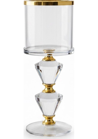 Lorena Gold Krıstal Mumluk 7x7x19 Cm Şeffaf