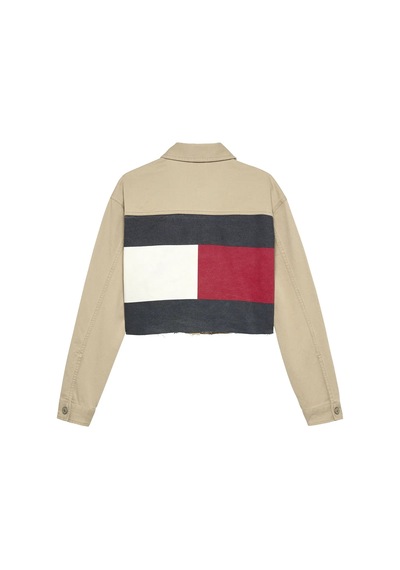 Tommy Hilfiger Tjw Flag Trucker Jac, Rbv Bej Kadın Kot Ceket