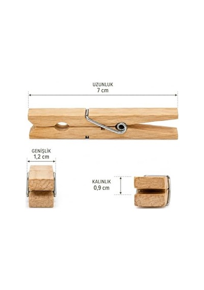 20 Adet Bambu Ahşap Mandal Doğal Çamaşır Mandalı Bpa İçermez Çok Amaçlı Dekoratif Hobi Ve Paketleme Kullanımı 40 x 19