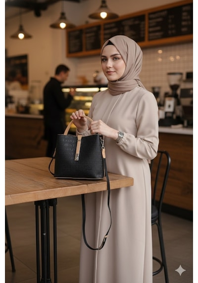 Just Polo Kadın Orijinal Just Polo 3 Bölmeli Ayarlanabilir Askılı Şık El & Omuz Çantası Shoulder Bag Siyah - Camel