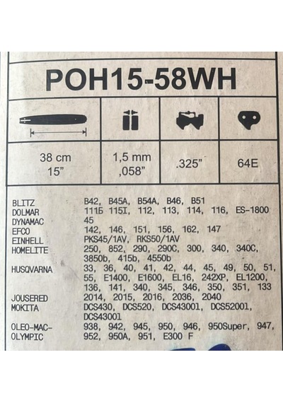 Hsgl Motorlu Testere 3/25 32 Diş Kılavuz Pala Dolmar Echo Husq Olemac Jonsered Mokito Marka Modeller Uyumlu