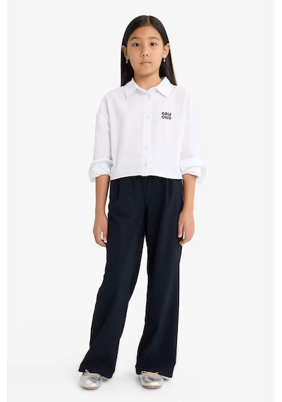 Defacto Kız Çocuk Straight Wide Geniş Bol Paça Pantolon F2432a825aunv113 Lacivert