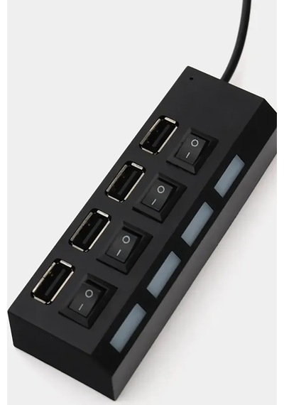 4 Port Usb 2.0 Çoklayıcı Çoğaltıcı Hub Anahtarlı Işıklı On Off Usb Swıtch