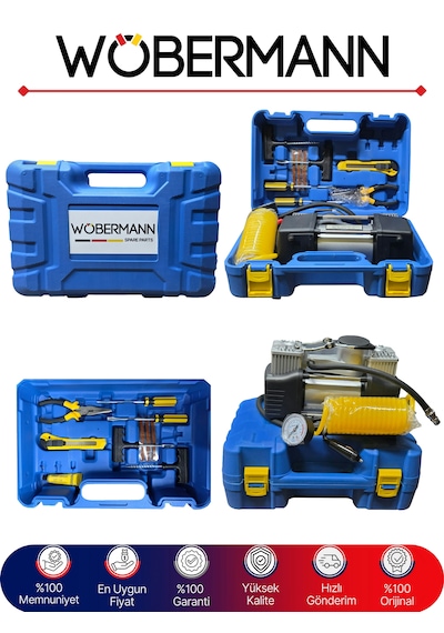 Wöbermann Yeni Yönetmelik Tamir Takım Çantalı 12v Çift Silindir 150psı Hava Kompresörü